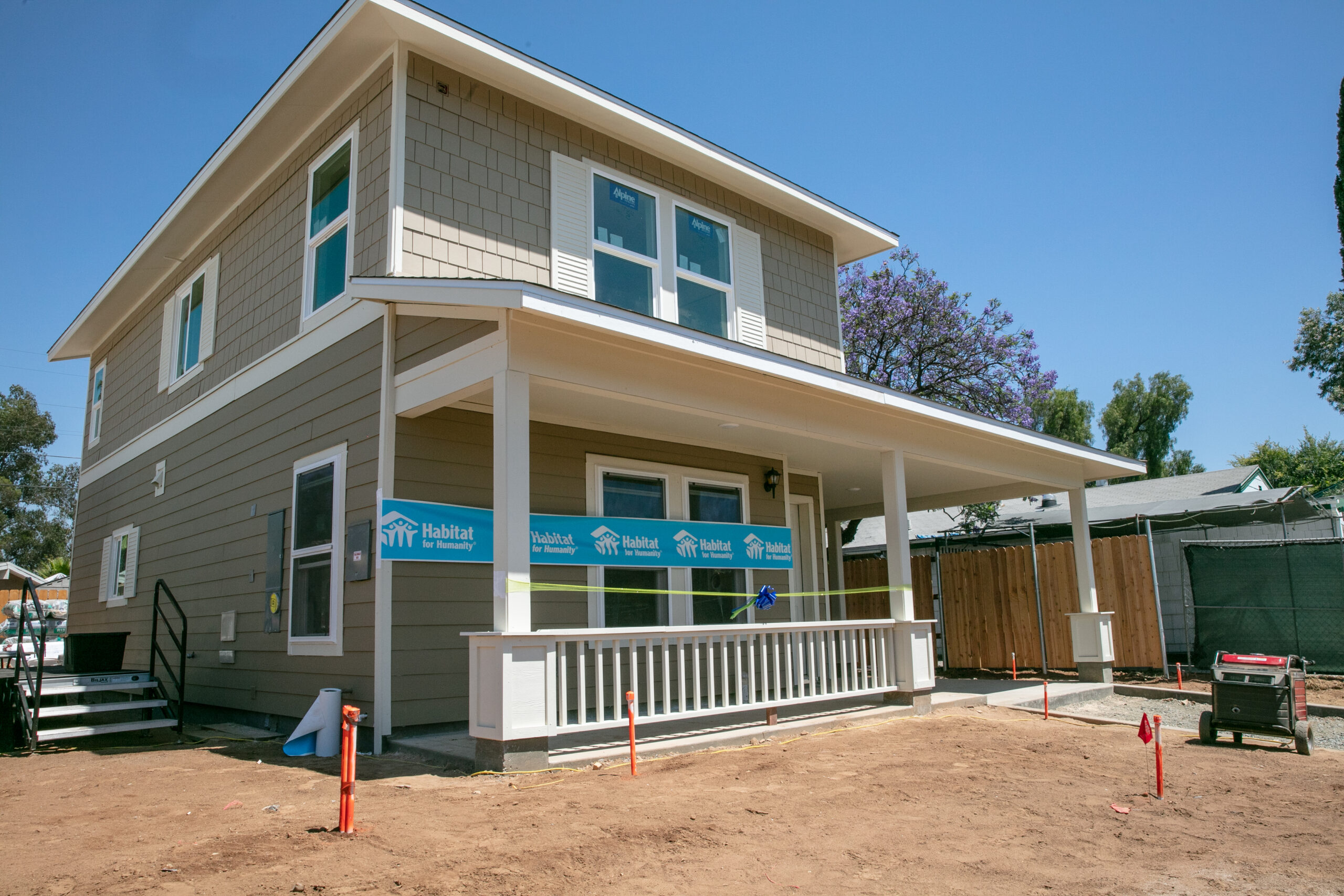House with Banner out front